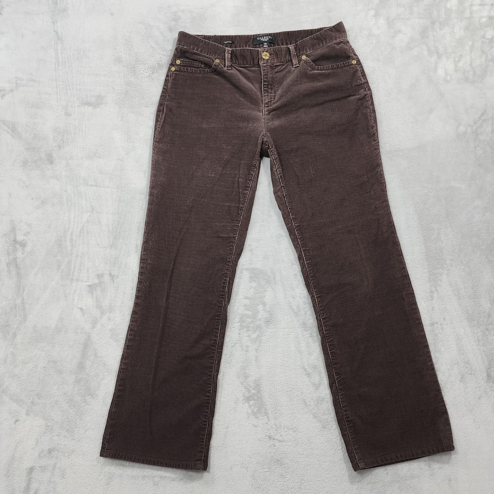 Talbots Pants Womens 10P PETITE Brown Corduroy Signature Boot Stretch Casual
